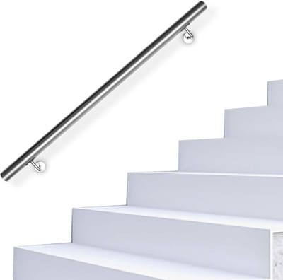 Trapleuning Roestvrij Staal - Antislip Leuning - Veilig Traplopen - Instelbare Hoek - 120 cm - Gepolijst