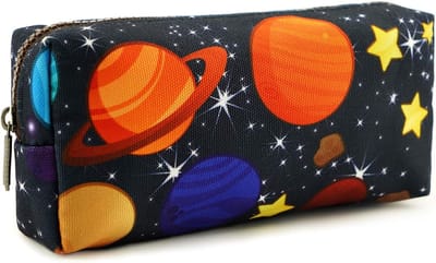 Ruimtepatroon Pennenzak voor Potloden en Make-up - Duurzaam Canvas Etui