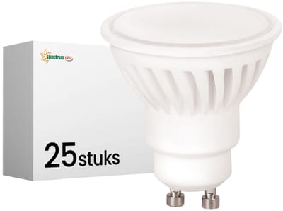 Spectrum LED Lamp GU10 10W - 230V - 910 Lumen - 3000K Warm Wit - Gezellig licht - Energiezuinig - 25 stuks