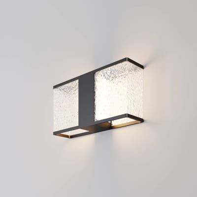 Maytoni Buitenwandlamp Floeva, zwart, breedte 37 cm, IP65, E27