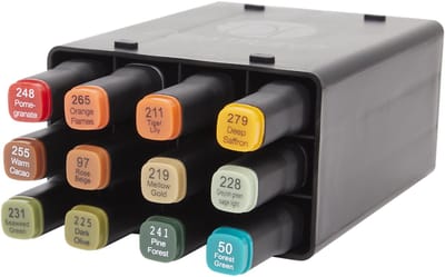 Decotime Twinmarkers - With New Colors - Professionele Twinmarkers - 12 pieces - Alle kleuren - Hobby en Creatief Volwassenen - Alcohol Markers - Twin Markers
