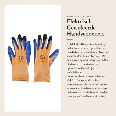 Dailygoods - Elektrisch Geïsoleerde Handschoenen - Hoogspanningshandschoenen voor Elektriciens - Vlamvertragend en Touchscreen-ontwerp - Unisex - Veil...