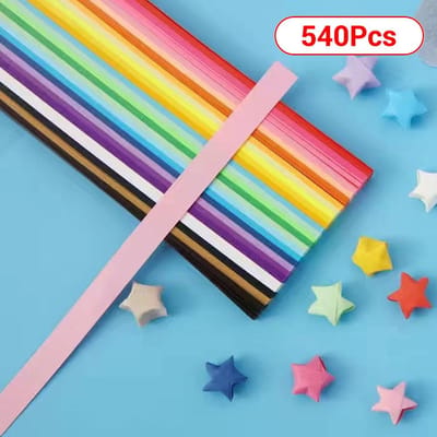 2023 Origami Sterren Papierstroken27Kleuren Vouwpapier Kleurrijk Dubbelzijdig Geluksster Origami DIY Handwerk Maak Huisdecoratie