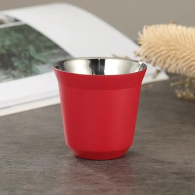 80ml Koffiekopjes Dubbelwandig Geïsoleerd Roestvrij Staal Espresso Kopje Klein Wijnglas Draagbare Kleine Drankbekers voor Thuis Buiten