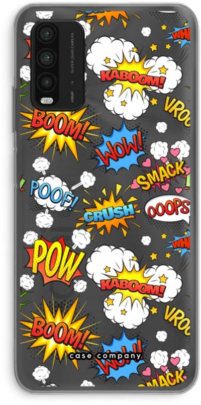 Case Company® - Hoesje geschikt voor Xiaomi Redmi 9T hoesje - Pow Smack - Soft Cover Telefoonhoesje - Bescherming aan alle Kanten en Schermrand