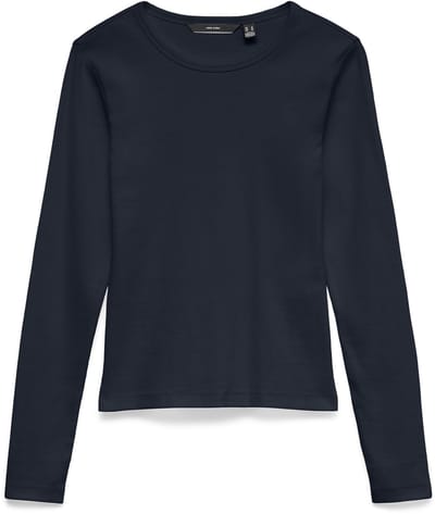 Vero Moda T-shirt Vmchloe Ls Short Top Jrs Noos 10306897 Sky Captain Dames Maat - S