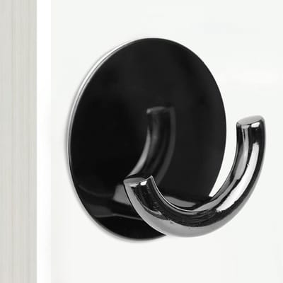 Dailygoods- Wandhaken Zwart - Zelfklevende Haken - Roestvrij Staal/Zinklegering - Maximaal Draagvermogen 4 kg - Eenvoudig te Installeren - Geschikt voor Kleding/Jassen - Haak