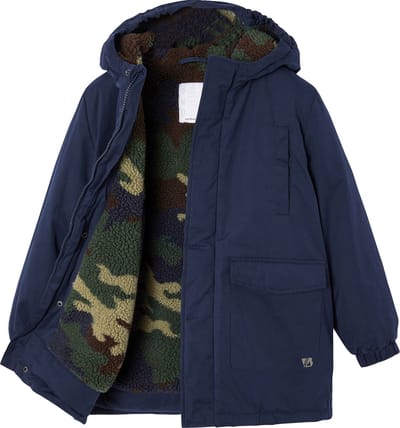 Vertbaudet Parka met capuchon voor jongens met camouflage sherpavoering
