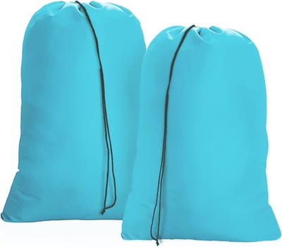 SnelShoppen - Grote Waszak 2 Stuks - Opbergzak met Trekkoord 60x80cm, Vouwbaar, Voor Vuilnis, Speelgoed, Reizen, Thuis, Studentenhuis, Kamperen, Colle