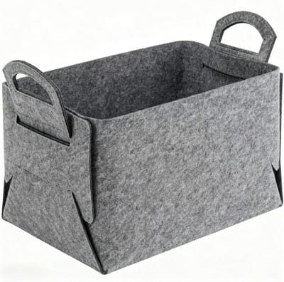 Vouwbare Opbergmand van Vilt 40 x 30 x 24 cm - Ruime Mand met Handvatten voor Kleding, Speelgoed en Tuinaccessoires, Ideaal voor Opslag en Organisatie