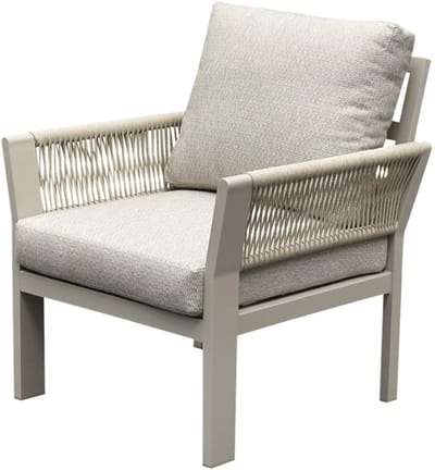 Saigon lounge tuinstoel aluminium latte soft grey kussens