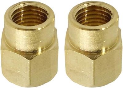 1/4 tot 1/2 BSP messing reducer connector met zeskantkop voor lucht, water, olie - Set van 2 - Kwalitatieve fittingen.