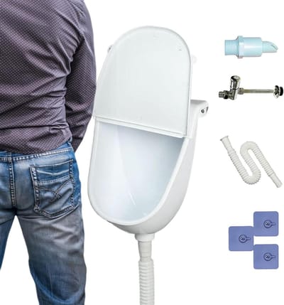 Draagbaar Urinoir - Staande Pot - Buiten Activiteiten - Anti Terugslag Technologie - 40 x 31 x 20 cm - Wit