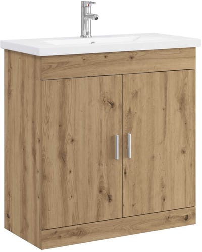 vidaXL - Badkamermeubel - Set - Artisanaal - eiken - 81 - x - 40 - x - 84,5 - cm