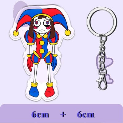 Een 12cm The Amazing Digital Circus Acryl Sleutelhanger Pomni Jax Gangle Dubbelzijdig Patroon Hanger Kinderfestival Leuk Cadeau 12CM blue