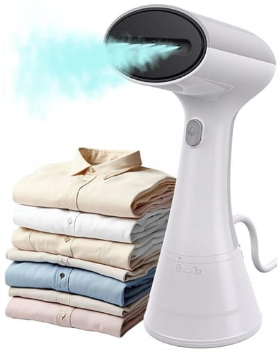CLVP® Handstomer - Kledingstomer Draagbaar - Handstoomreiniger Kleding en Meubilair - Wit