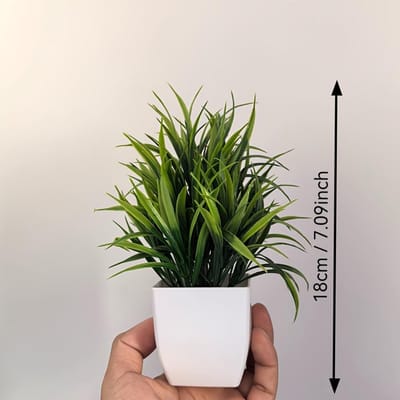 Charmante Mini Kunstplant in Pot met Voet Perfect voor Huis, Kantoor, Boerderij Badkamer Decor Bevat Pot, Tafelblad Decoratie 1pc gray
