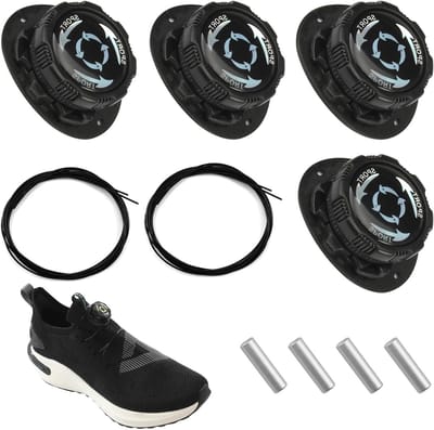 Automatische Draaisluiting Veters voor Sneakers, 4 Stuks, Geen Strikken, Zwart, Unisex, Volwassenen en Kinderen, Sportschoenen.