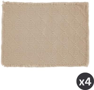 Tiseco - Placemat NOVA - SET/4 - boho - stof - 33x45 cm, zand