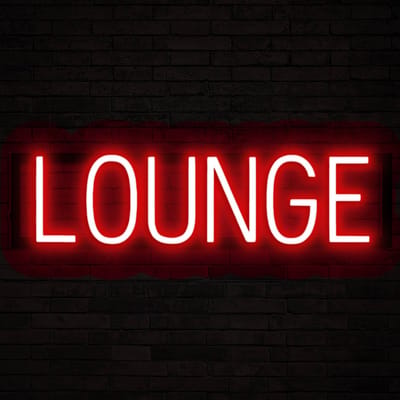 LOUNGE - Lichtreclame Neon LED bord verlicht | SpellBrite | 60,42 x 16 cm | 6 Dimstanden & 8 Lichtanimaties | Reclamebord neon verlichting