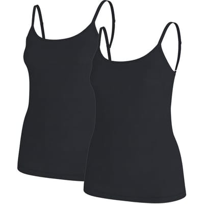 ESMARA Set van 2 dames spaghettitops (Zwart, XS (32/34))