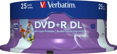 Verbatim 43667 DVD+R Double Layer Inkjet Printable 8x Schijven