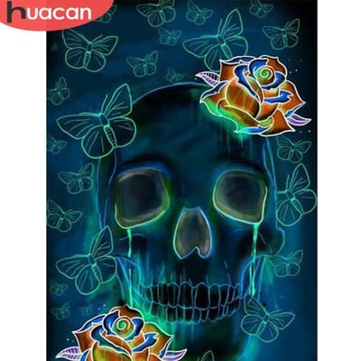 Diamant schilderij cartoon bot terreur volledige ronde diamant borduurwerk 5D DIY foto 20X30CM blue