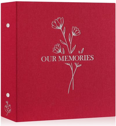 Dailygoods- Fotoalbum met linnen kaft - Insteekalbum voor 600 foto's - 10x15 cm - Luxe zilveren print - Waterdicht en zuurvrij - 60 bladen/120 pagina's - Fotoboek