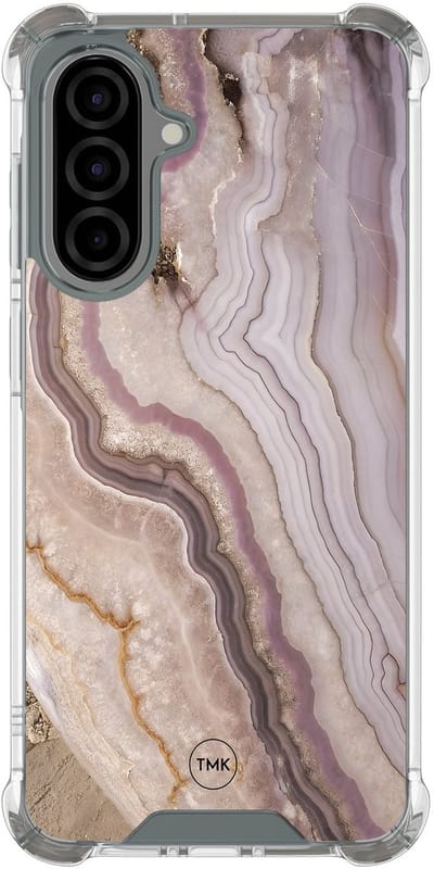 Shockproof hoesje geschikt voor Samsung Galaxy A36 - Blush marble - Schokbestendig - Verhoogde randen - TPU case - Extra Sterke Back Cover - Marmer - Transparant, Multi