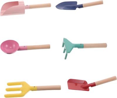 Tuingereedschap Set - Kinderen Buiten Speelgoed - Zomerse Activiteiten - Hout Metaal Combinatie - Compacte Afmetingen - Diverse Kleuren