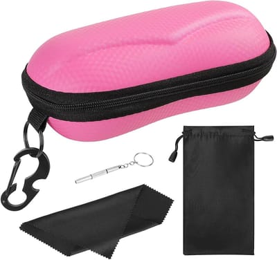 EVA Semi Hard Shell Zonnebril Etui, Unisex Brilopberger met Metalen Hanghaak voor Bescherming en Opslag