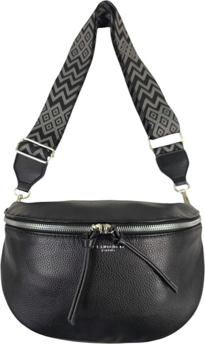 Flora&Co - Crossbody heuptas bumbag - fashion riem - soft - zwart - vegan - large size