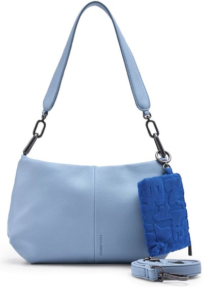 FREDsBRUDER Leren schoudertas Color Kiss Collection Shoulderbag Aqua Blue Lichtblauw