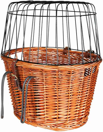 Famanu – Hondenfietsmand vooraan, natuurlijke look, stevige transportmand 44 x 48 x 33 cm