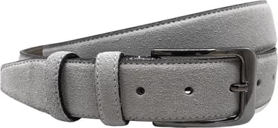 Riem Heren - Riem Dames - 3.5 cm - Grijs Suede Leer - Totale Riem Lengte 135 cm (Taillemaat tot 115 cm)