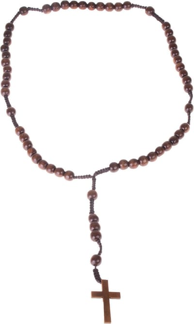 Carnaval verkleed sieraden - Rozenkrans ketting van hout - voor priesters/nonnen - Religieus