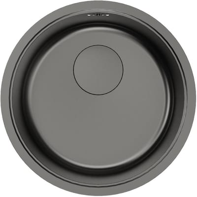 Pure.Sink Rondo Gun metal Ronde Spoelbak Vlakinbouw, Onderbouw en Opbouw 37 cm PRN38-61