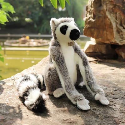 28cm Wilde Lemur Knuffeldier Pluche Dier Speelgoed Korte En Lange Armen Gesimuleerde Knuffel Zoals Echt Kinderen Cadeau Head to feet 28cm