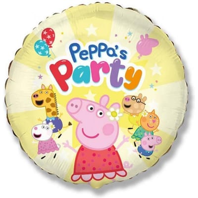 Ballon en Aluminium Rond Peppa Pig, La Fête de Peppa, 48 Cm