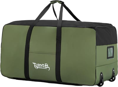 Grote Waterdichte Reistas van 120 Liter, Lichtgewicht Vouwhandbagage, Sporttas voor Reizen en Kamperen, Ideaal voor Mannen en Vrouwen, 80 x 40 x 40 cm, Zwart en Groen