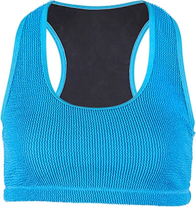 BECO crinkle bikini topje - turquoise - maat 36
