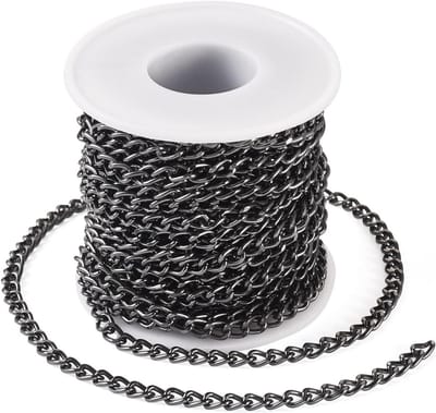 Aluminium ketting - Metalen schakels - Sieraden maken - Met spoel - 10 meter - Gunmetal