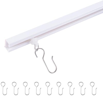 Dailygoods- Plafondgordijnrail Zelfklevend - Gordijnrails - Kunststof - 40 cm - Aanpasbaar - Goede glijprestaties - Geluidsarm - Gordijnrail
