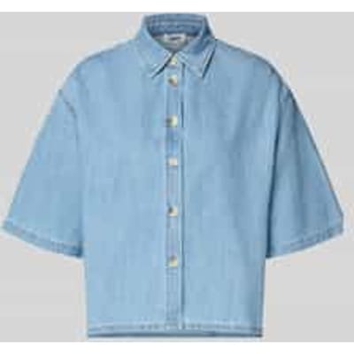 relaxed fit jeansblouse van puur katoen