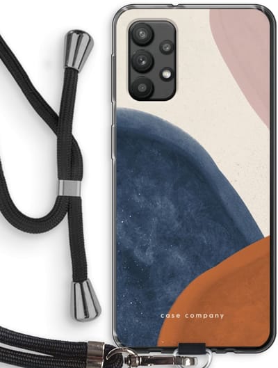 Case Company® - Hoesje met koord geschikt voor Samsung Galaxy A32 4G hoesje met Koord - Geo #1 - Telefoonhoesje met Zwart Koord - Bescherming aan alle Kanten en Over de Schermrand