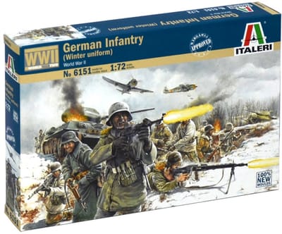Italeri Modelbouwpakket Diorama - 6151 German Infantry in Winter Uniform - Duitse Soldaten WWII - 36 Figuren Plastic - 1:72 - Modelbouw
