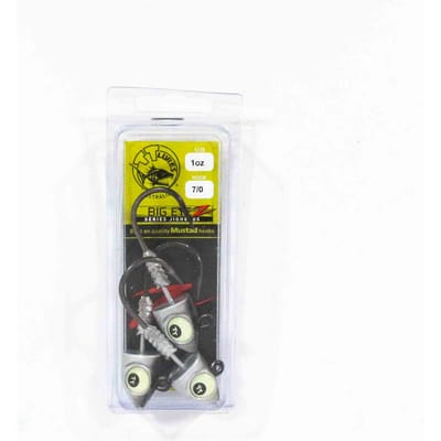 Tackle Tactics TT Big EyeZ Jig Head 1 oz 7/0 Zilver Zwart Glow EyeZ (5260)
