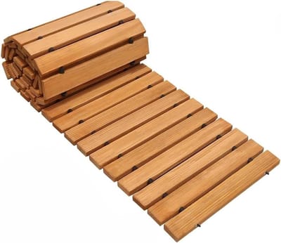 Houten Tuinpad - Buiten Loopbrug - Decoratieve Padcreatie - Antislip Oppervlak - 5 Meter Lengte