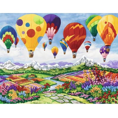 5D Doe-het-zelf Diamantschildering Heteluchtballon Borduurwerk Mozaïek Kruissteek Strass Decoratie 20X30CM yellow