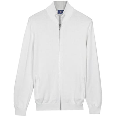 Baileys Vest Fine Knit Full Zip Soft Grey / male